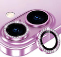 for iPhone 16/16 Plus Camera Lens Protector Bling Individual Metal Diamond Ring by Xfilm