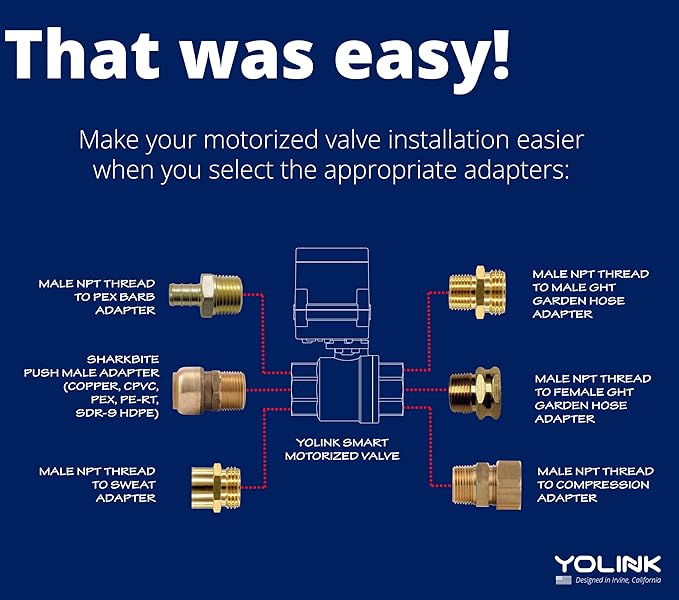 YoLink X3 Valve Controller Kit, 3/4" Brass Motorized Ball Valve, LoRa Long Range - Image 5