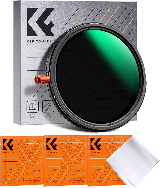 K&F CONCEPT 55mm Black Diffusion Mist Effect 1/4 & Variable ND2-32 & Circular by KFCONCEPT