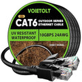 Cat 6 Outdoor Ethernet Cable 250 ft, 24AWG 10Gbps Cat6 Cable Cord Waterproof by EthernetCable