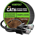 Cat 6 Outdoor Ethernet Cable 35 ft, 24AWG 10Gbps Cat6 Cable Cord Waterproof by EthernetCable