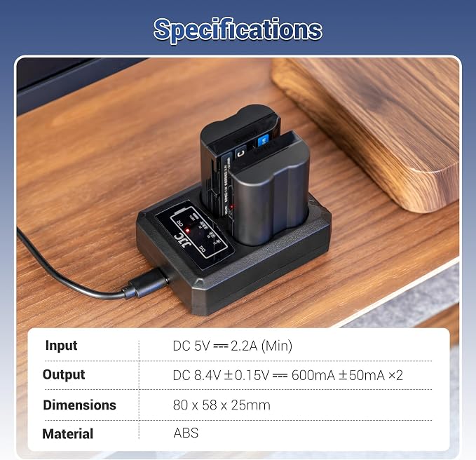 JJC LP-E6 Battery Charger USB Dual Slot - Image 8