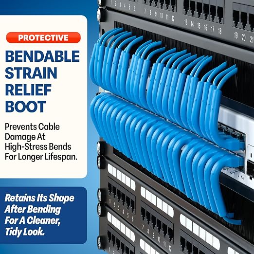 Everest Ultra Slim Cat6a Ethernet Patch Cables 6ft Blue - Image 3