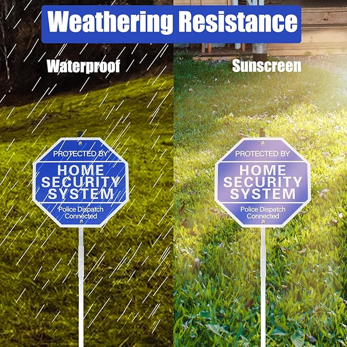 2-Pack Protected By Home Security System Signs - Image 5