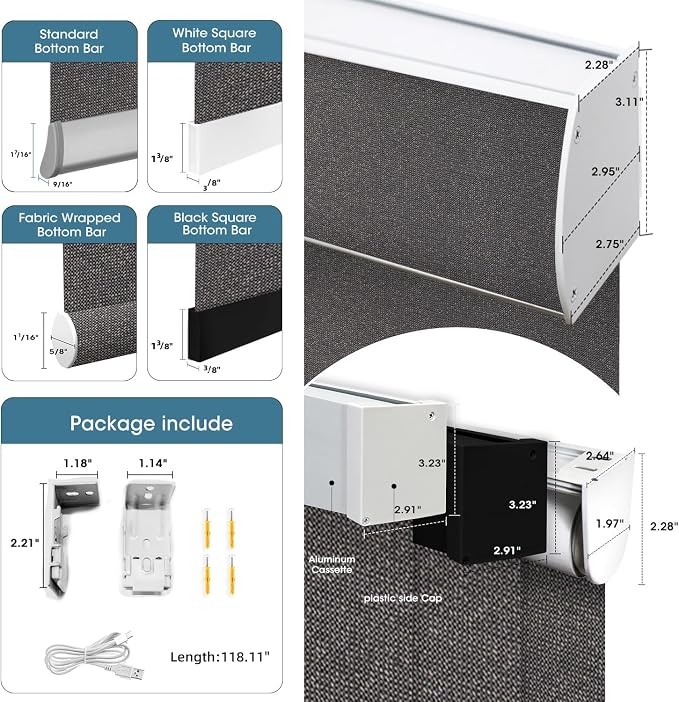 SmartWings Motorized 100% Blackout Shades Blinds, Custom Size, Cordless Window - Image 6