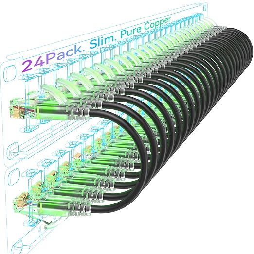 Sokqovt Cat6a Patch Cables Slim 5ft, Flexible Ethernet Cable 10G 550MHZ by Unknown