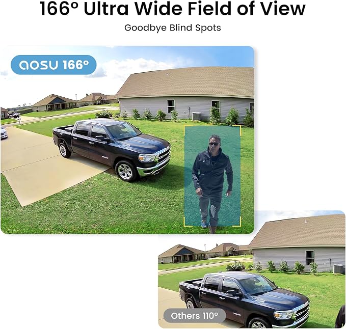 aosu Solar Security Cameras Wireless Outdoor, 2-Cam Kit, 2K QHD Home Security - Image 5