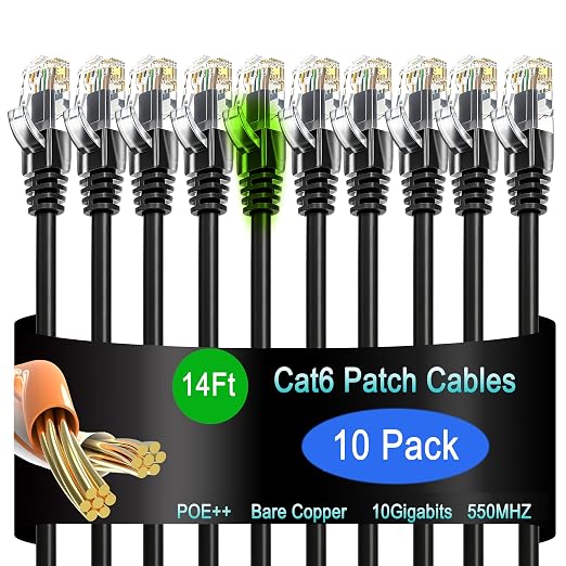 Cat6 Ethernet Patch Cable 14 ft, Cat6 Patch Cable by Lysymixs