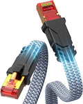 Snowkids Cat 8 Ethernet Cable 3.3 FT, Braided Heavy Duty High Speed by Snowkids