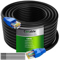 Cat6 Outdoor Ethernet Cable 75ft, Heavy Duty Double Jackets Internet Cord by Conable