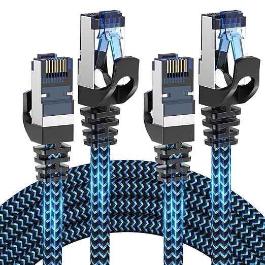 Cat8 Ethernet Cable 8 ft 2 Pack, High Speed 40Gbps 2000MHz, Compatible by CABNEER