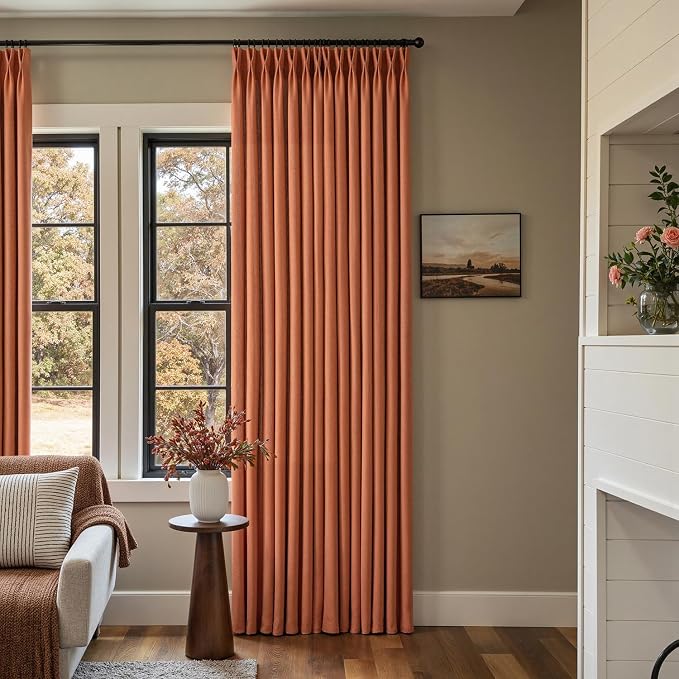 Memory Trained Pinch Pleated Curtains 108 Inches Long, Viral Linen Pinch Pleat - Image 4