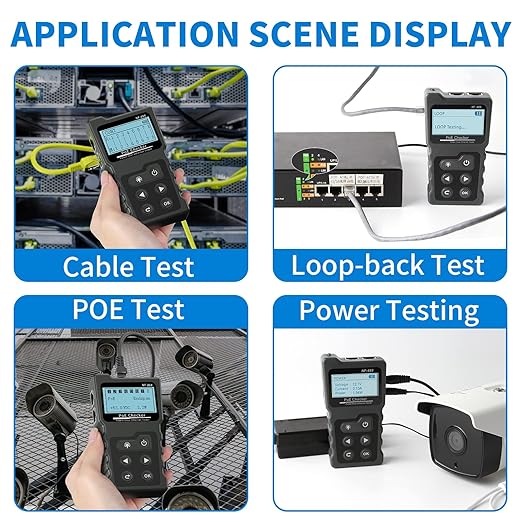 RJ45 Network Cable Tester, VXSCAN Multifunction Poe Ethernet Cable Tester Kit - Image 7