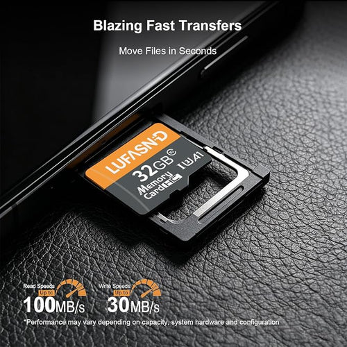 32GB Micro SD Card with Adapter, High Speed U3 C10 V30 SDXC Memory Card Up to - Image 2