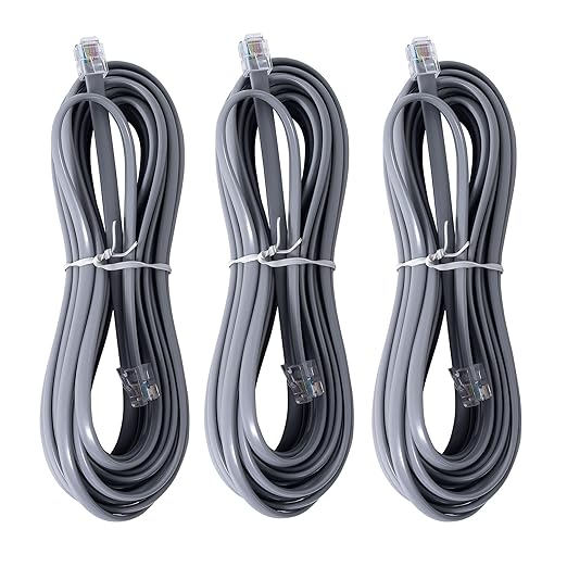RJ12 Cable Phone Cord 25ft RJ12 6P6C Male to Male Straight Wired by TOYAYAYO