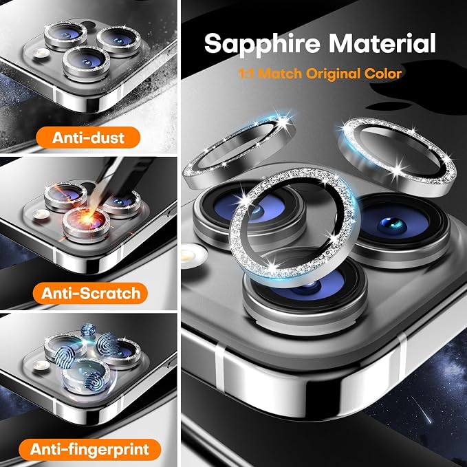 for iPhone 16 Pro/iPhone 16 Pro Max Camera Lens Protector, Tempered Glass - Image 3