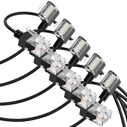 Cat6A Ethernet Cable 90 Degree Right Angled 3.3FT 5Pack, Flexible Slim & Ultra by Thzzhnno