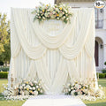 50ft x 12ft Wrinkle Free Ivory Backdrop Curtains by CO-AVE