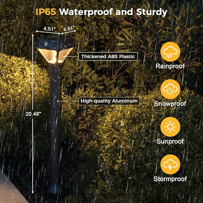 XMCOSY+ Smart Solar Pathway Lights, 150LM Motion Sensor Outdoor Lights - Image 9