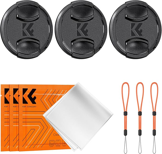 K&F Concept 86mm Lens Cap, 9-in-1 Center Pinch Lens Cover + Anti-Loss Keeper by KFCONCEPT