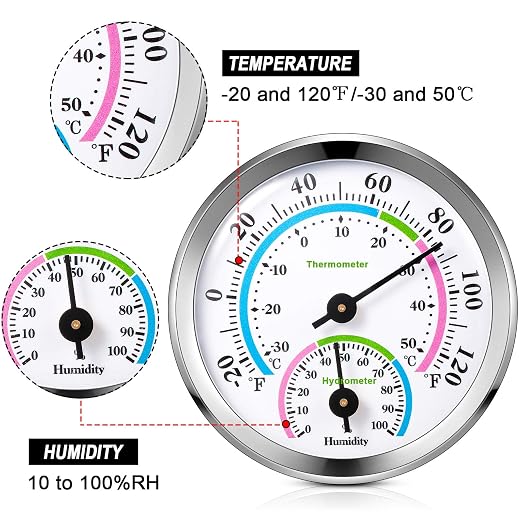 Weewooday 3 Pcs Indoor Outdoor Thermometer 2 in 1 Mini Home Temperature - Image 3