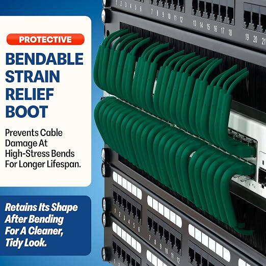 Everest Ultra Slim Cat6a Ethernet Patch Cables 2ft Green - Image 3