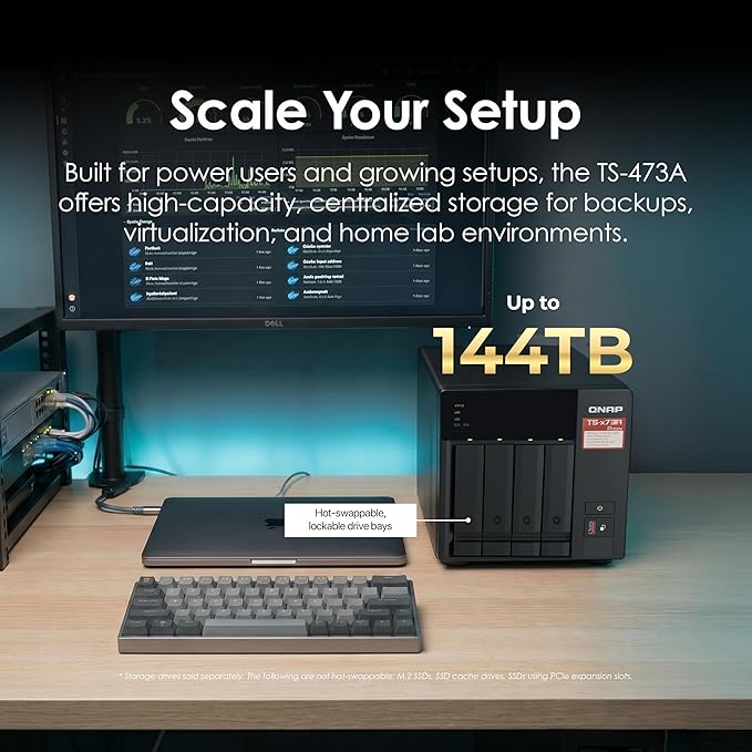 QNAP TS-473A-8G-US 4 Bay High-Speed Desktop NAS - Image 3