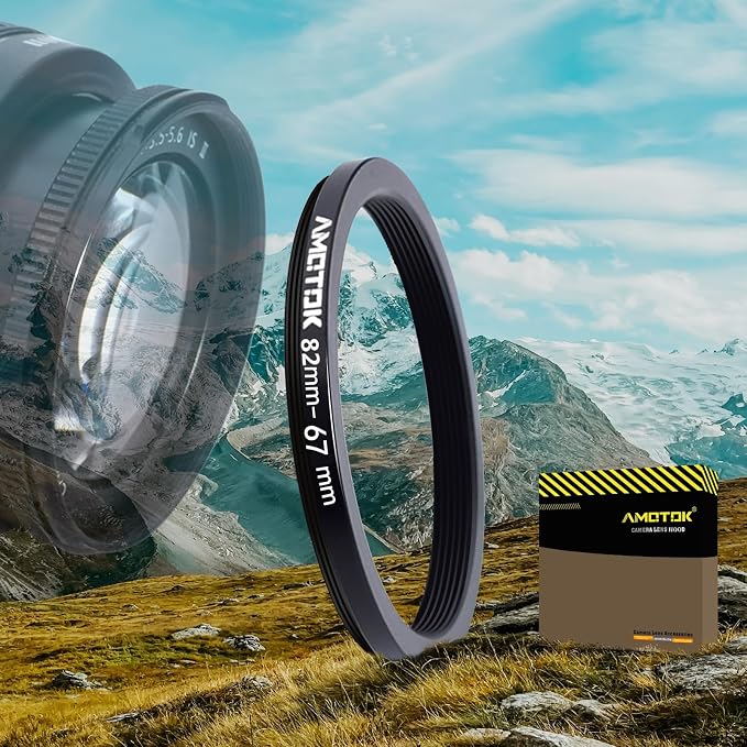 82mm Lens to 67mm Camera Lens Adapter, 82mm to 67mm Filter Step-Down Ring by AMOTOK