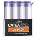 Everest Ultra Slim Cat6a Ethernet Patch Cables 10ft Purple by EverestMediaSolutions