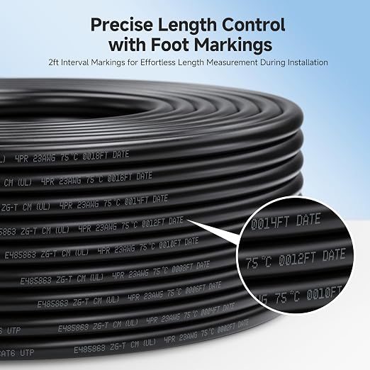 Cable Matters 10Gbps in-Wall Rated 23AWG Bare Copper Cat 6 Cable - 1000ft - Image 4