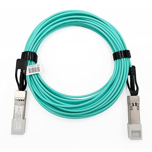 Elfcam® - 30m/98.42ft Fiber Optic Cable OM3 SFP+ to SFP+ AOC 10Gbps, Compatible by Fibersolutionspecialist