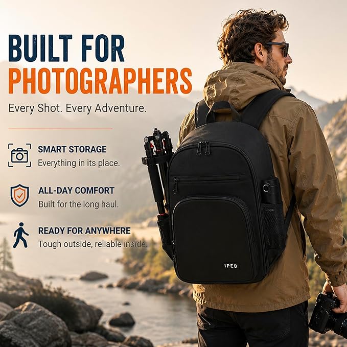 Camera Backpack for Photographers, DSLR Camera Bag - Image 4