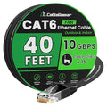 Cat 6 Ethernet Cable 40 ft, Indoor&Outdoor, High Speed 10Gbps Flat Internet by CableGeeker