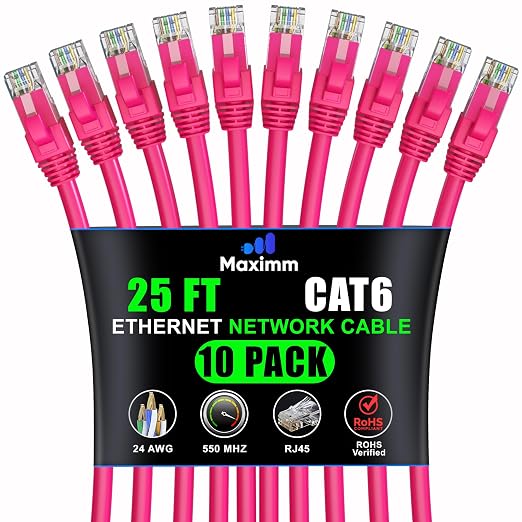 Maximm Cat 6 Ethernet Cable 25 ft by MaximmCable