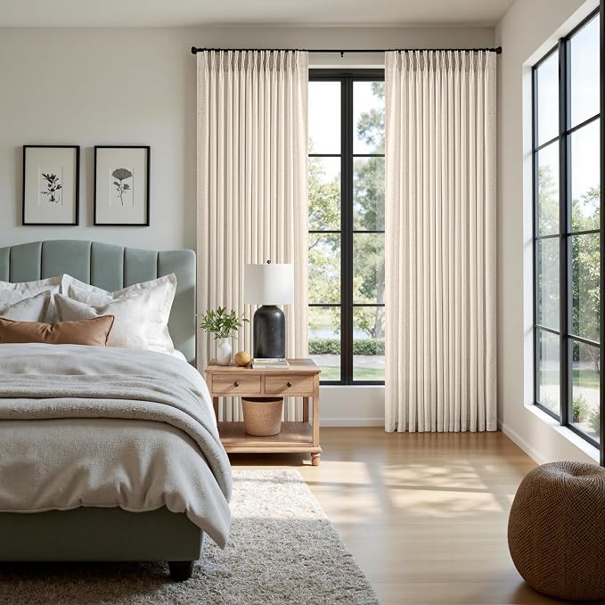 Memory Trained Pinch Pleated Curtains 108 Inches Long, Viral Linen Pinch Pleat - Image 4