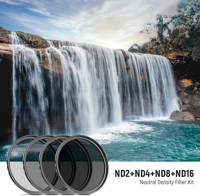 NEEWER 52mm ND Lens Filter Kit: ND2 ND4 ND8 ND16, Lens Cleaning Pen, Filter - Image 2