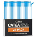 Everest Ultra Slim Cat6a Ethernet Patch Cables 2ft Blue by EverestMediaSolutions