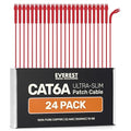 Everest Ultra Slim Cat6a Ethernet Patch Cables 0.5ft Red by EverestMediaSolutions