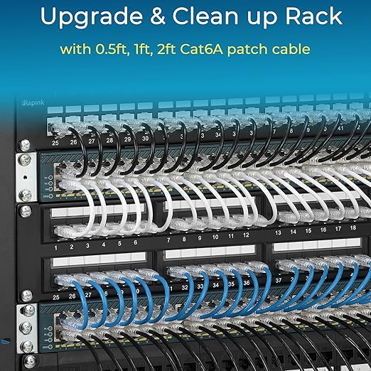 Rapink Patch Cables Cat6/ Cat6a 5ft Slim, Cat6a Ethernet Patch Cable 50G Support - Image 6