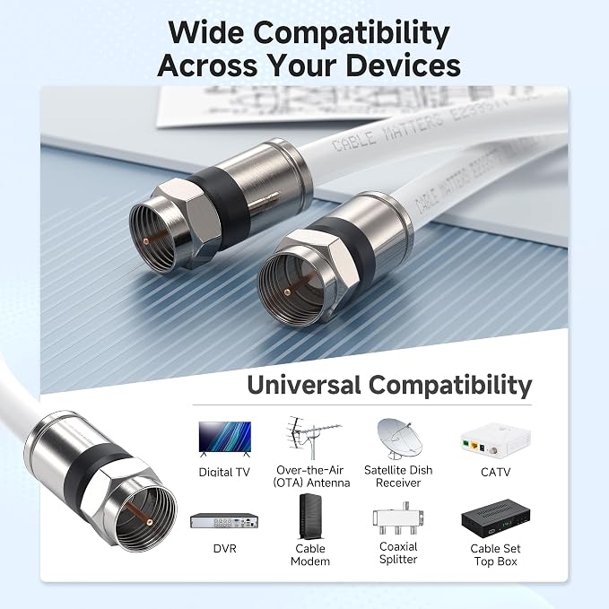 Cable Matters 2-Pack RG6 Coaxial Cable - 50ft - Image 3
