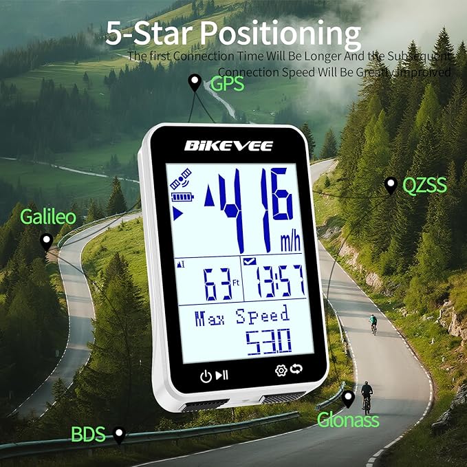 GPS Bike Computer Wireless Bicycle Speedometer Odometer 9 Languages Auto - Image 6