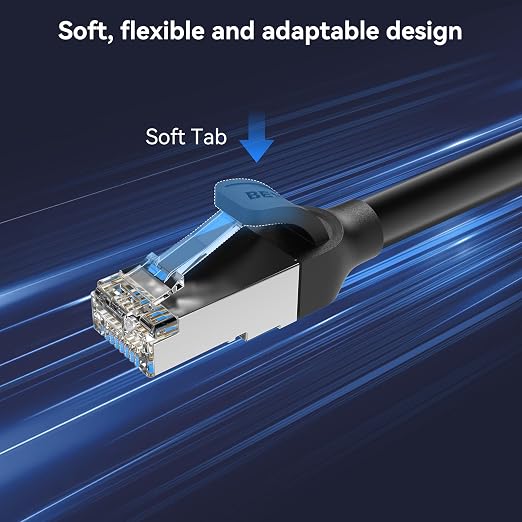 BENFEI Cat 7 Ethernet Cable 6.6FT, 10Gbps 600MHz High Speed RJ45 LAN Network - Image 4