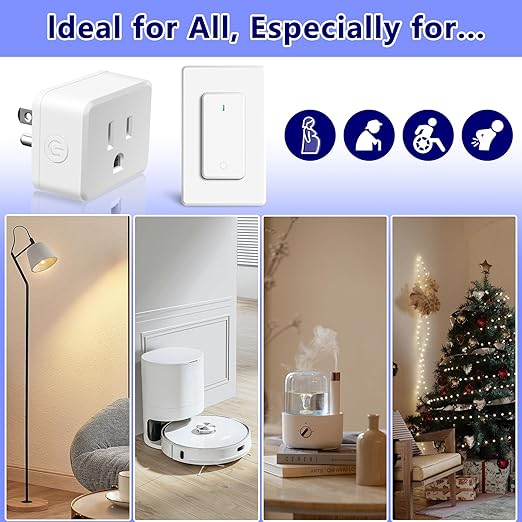 Remote Switch Outlet 2Sets, Wireless On/Off Light Switch Wall Mounted, TUV - Image 4