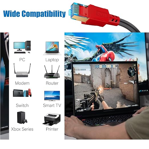 AOPOCKAN TECH Cat 8 Ethernet Cable 200 FT, Long Ethernet Cable Shielded Heavy - Image 4