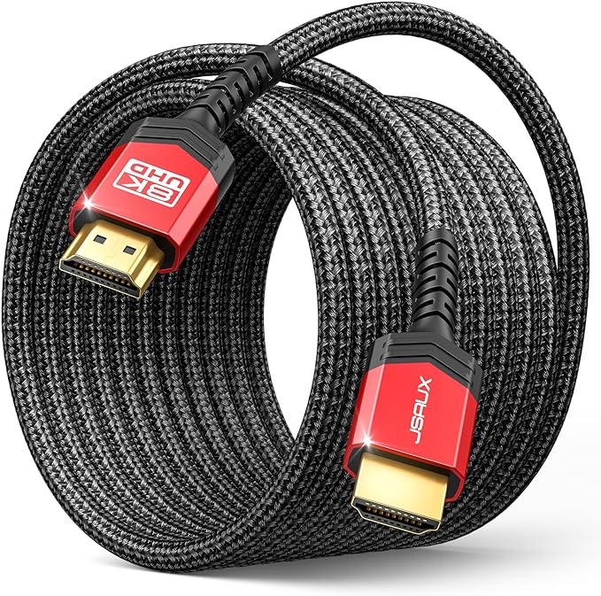 JSAUX 10K Long HDMI Cable 25FT 48Gbps 8K & 4K HDMI2.1 Ultra High Speed Cord by JSAUX
