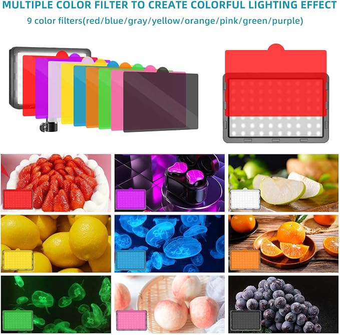LED Video Light Kit 2Pcs, Hagibis Studio Lights 18 Color Filters - Image 2
