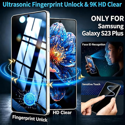 2 Pack for Samsung Galaxy S23 Plus Privacy Screen Protector, 2 Pack Camera - Image 2