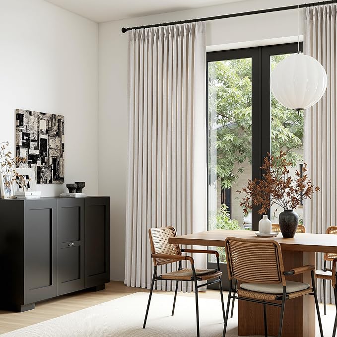 Memory Trained Pinch Pleated Curtains 45 Inches Long, Viral Linen Pinch Pleat - Image 3