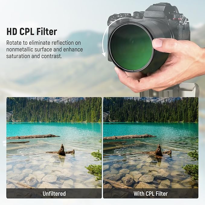 NEEWER 67mm CPL Filter with Lens Cap, Ultra Thin Circular Polarizing Filter - Image 3