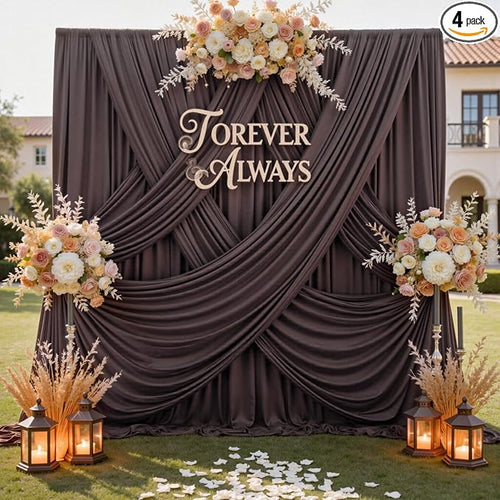 20ft x 12ft Brown Backdrop Curtains by CO-AVE